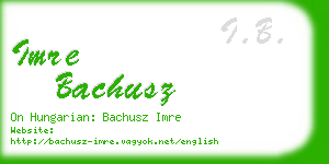 imre bachusz business card